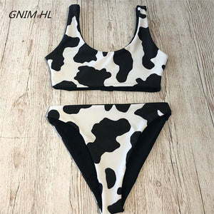 Cow print bathing suit