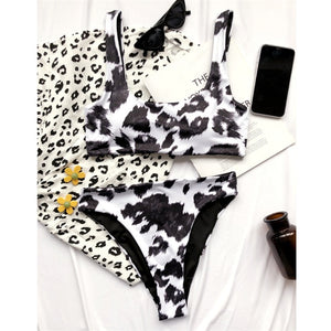 Cow print bathing suit