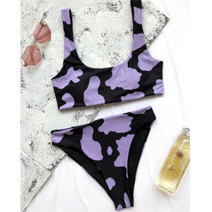 Cow print bathing suit